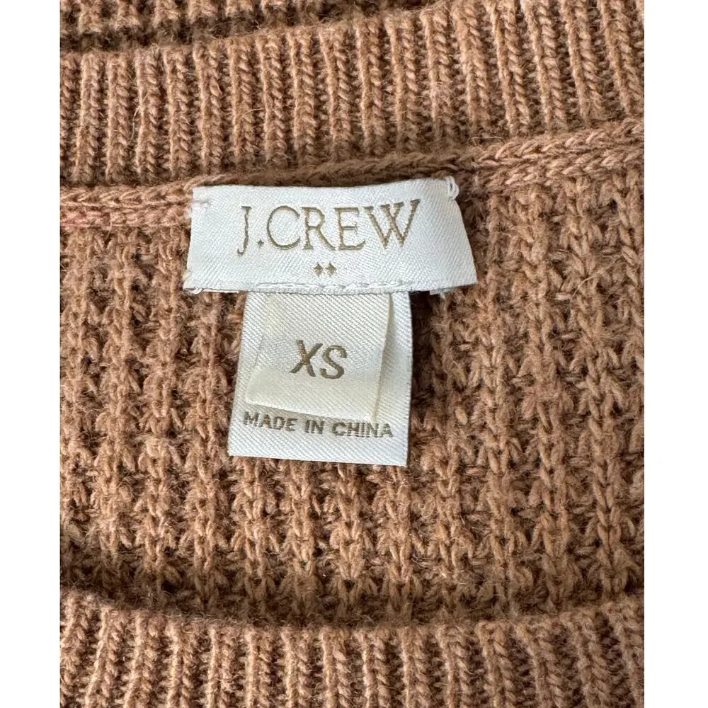 J.Crew Waffle Knit‎ Round Neck Sweater Brown Size XS